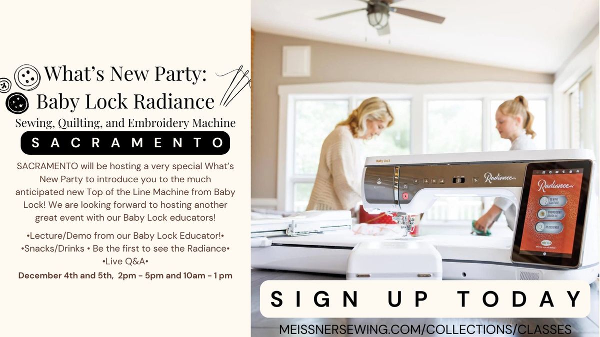 What's New Party: Baby Lock Radiance