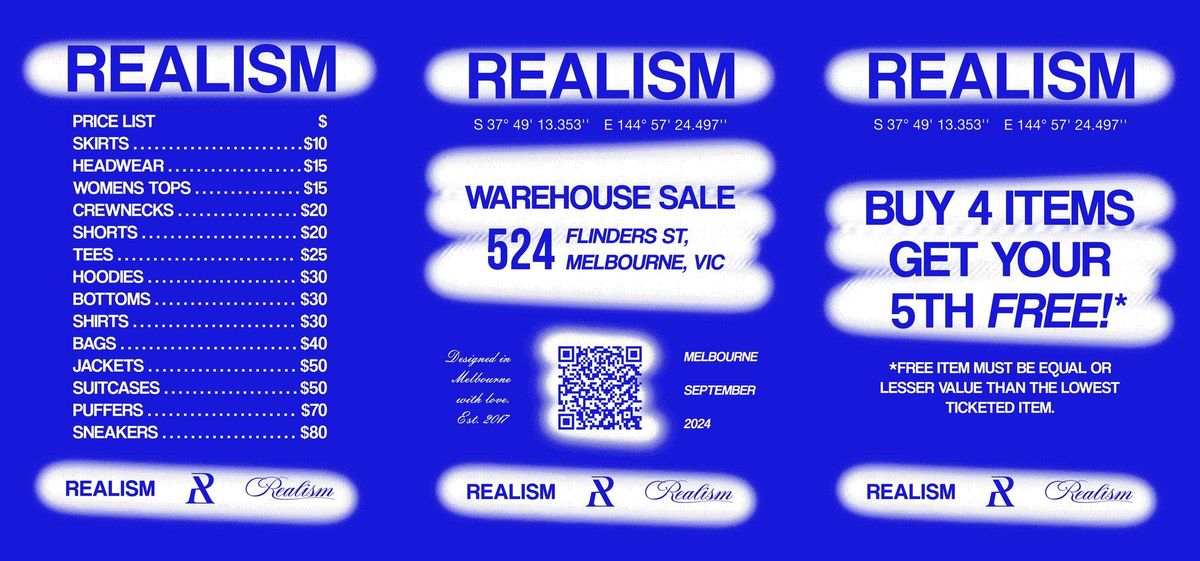 REALISM WAREHOUSE SALE