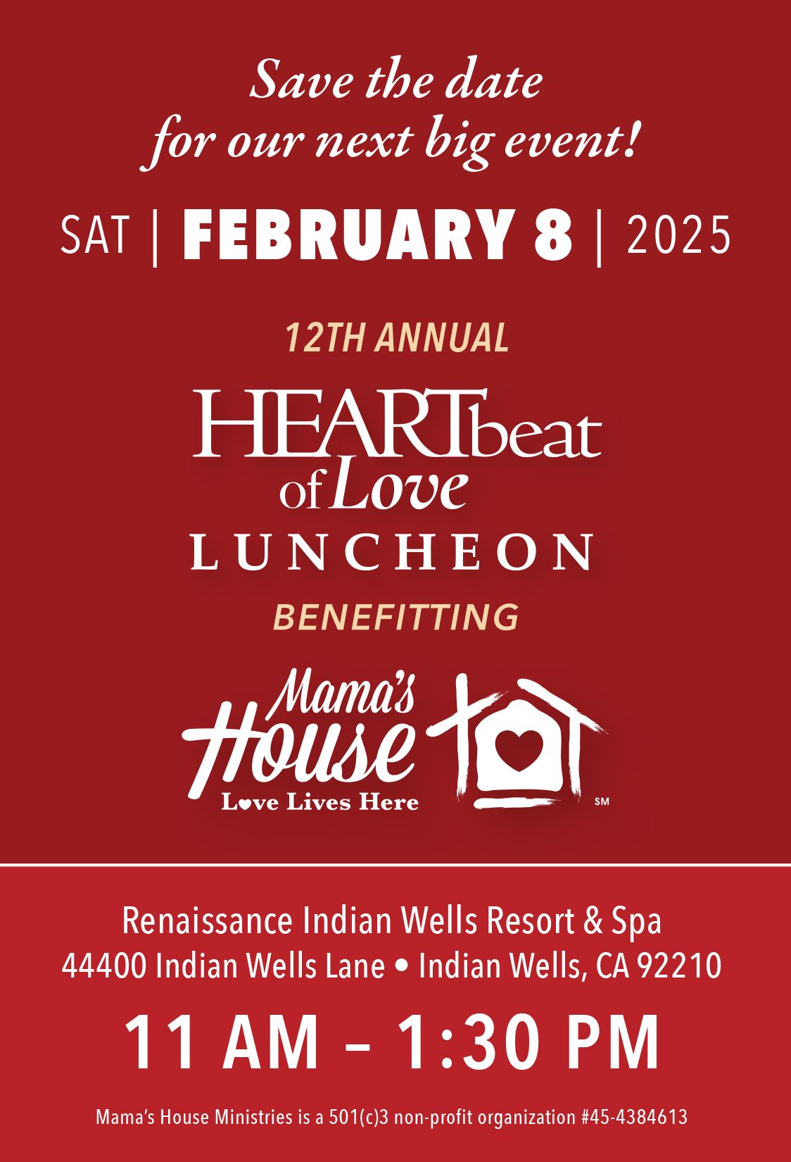 12th Annual HEARTbeat of Love Luncheon Benefitting Mama's House