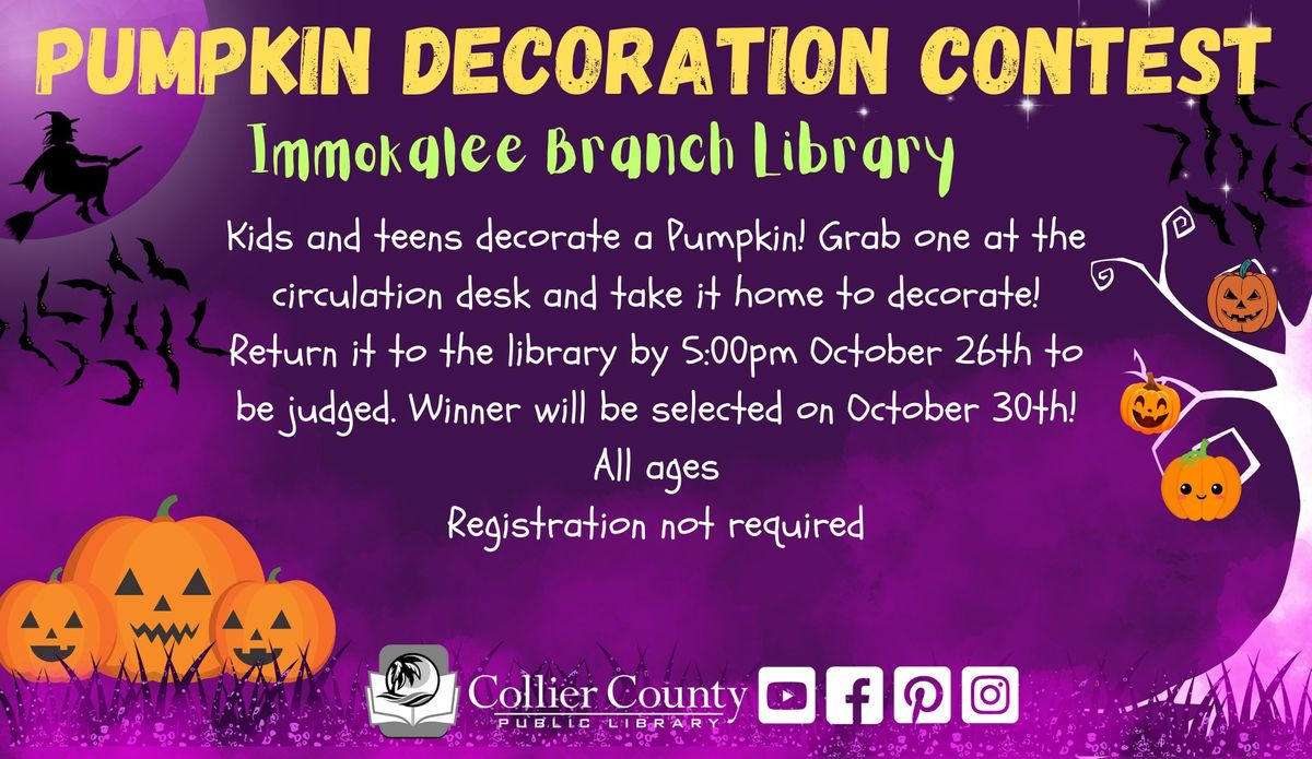 Pumpkin Decoration Contest at Immokalee Branch Library