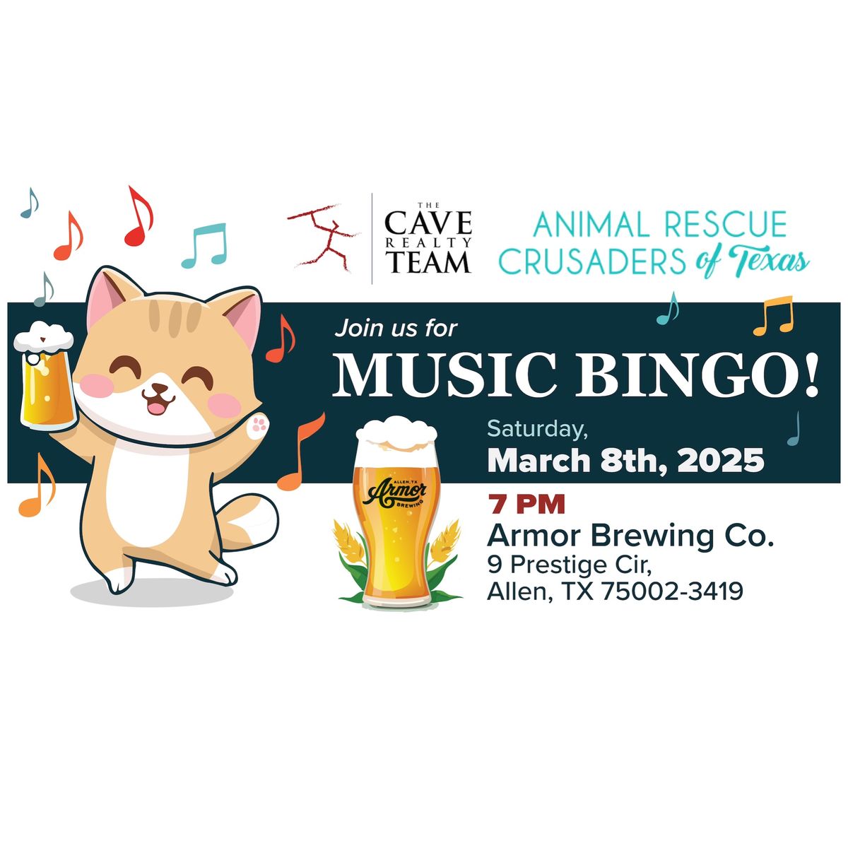 Music Bingo! with The Cave Realty Team and Animal Rescue Crusaders