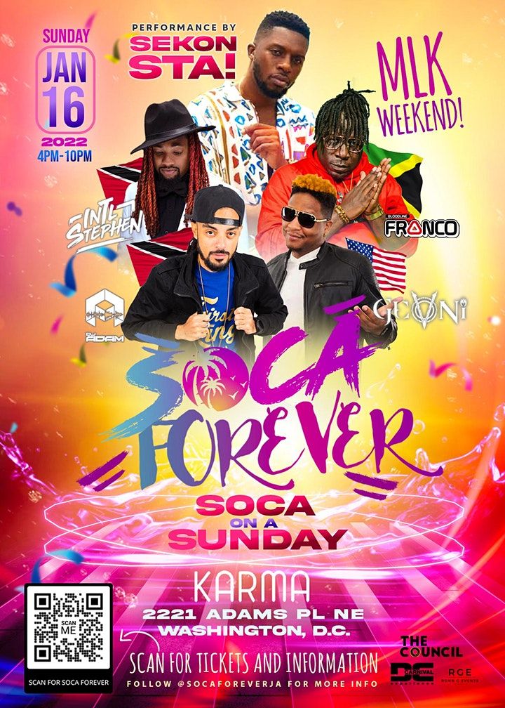 SOCA FOREVER Soca on a Sunday, Karma DC Live Music Venue, Washington