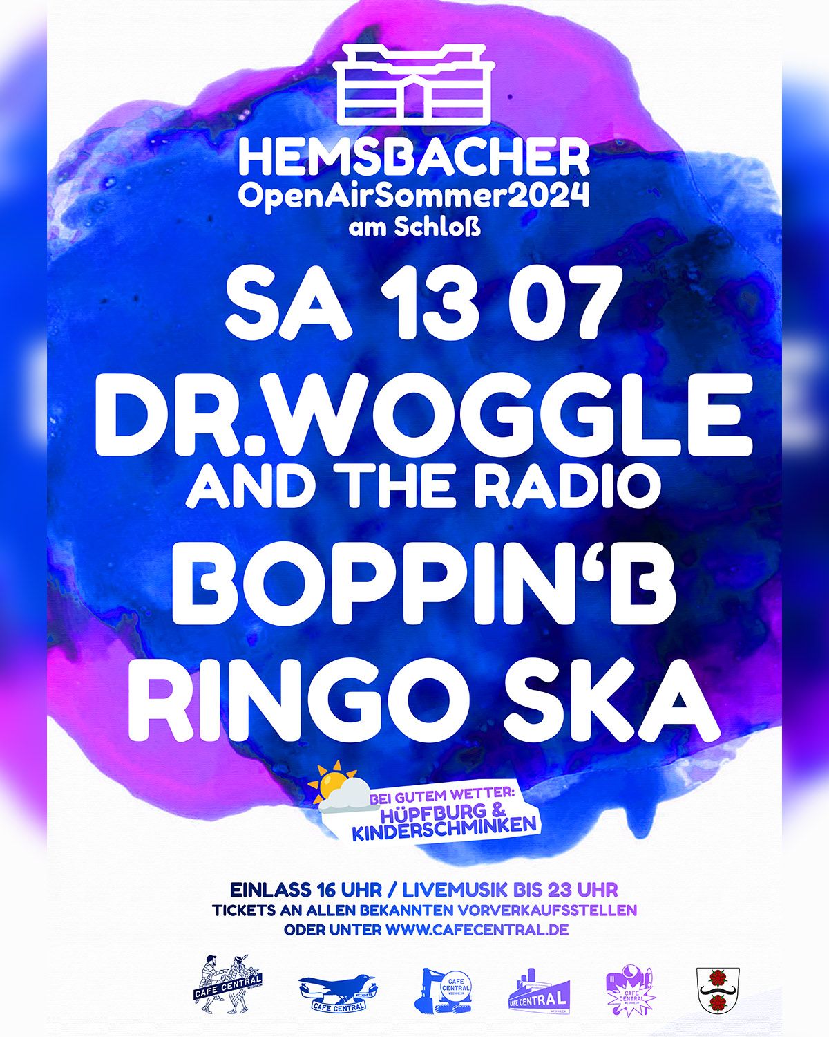 Hemsbach Open Air Sommer am Schloss mit Dr. Woggle & the Radio, Boppin' B und Ringo Ska