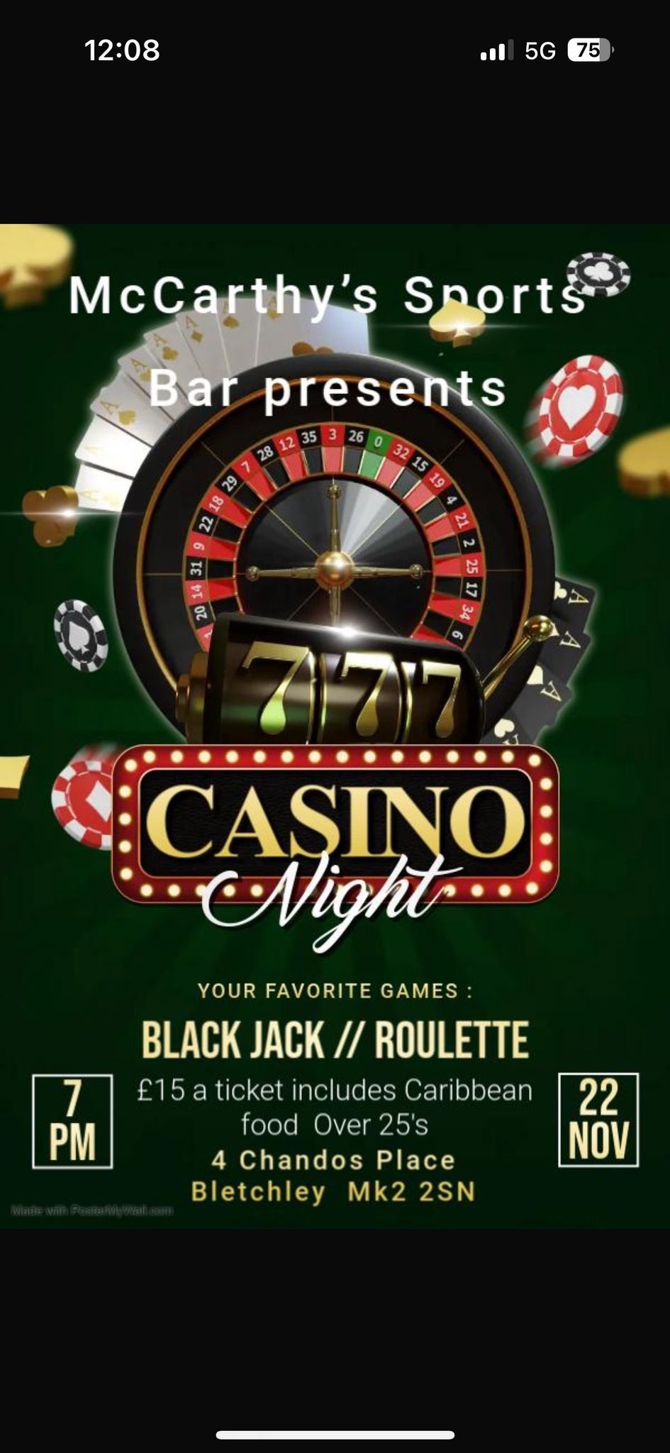 McCarthy's Sports Bar's Night at the Casino