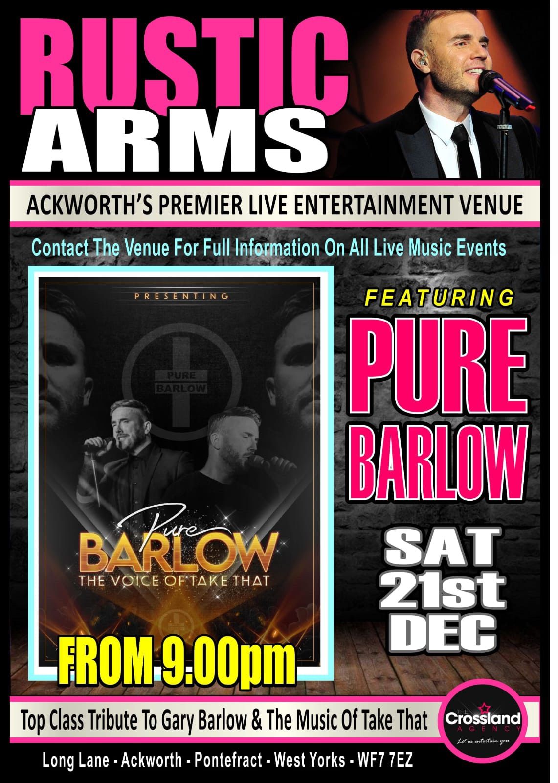 Gary Barlow Tribute Night - Pure Barlow @ The Rustic Arms