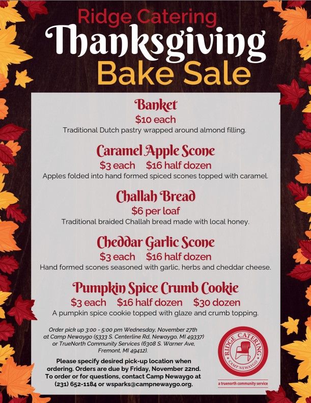 Thanksgiving Bake Sale