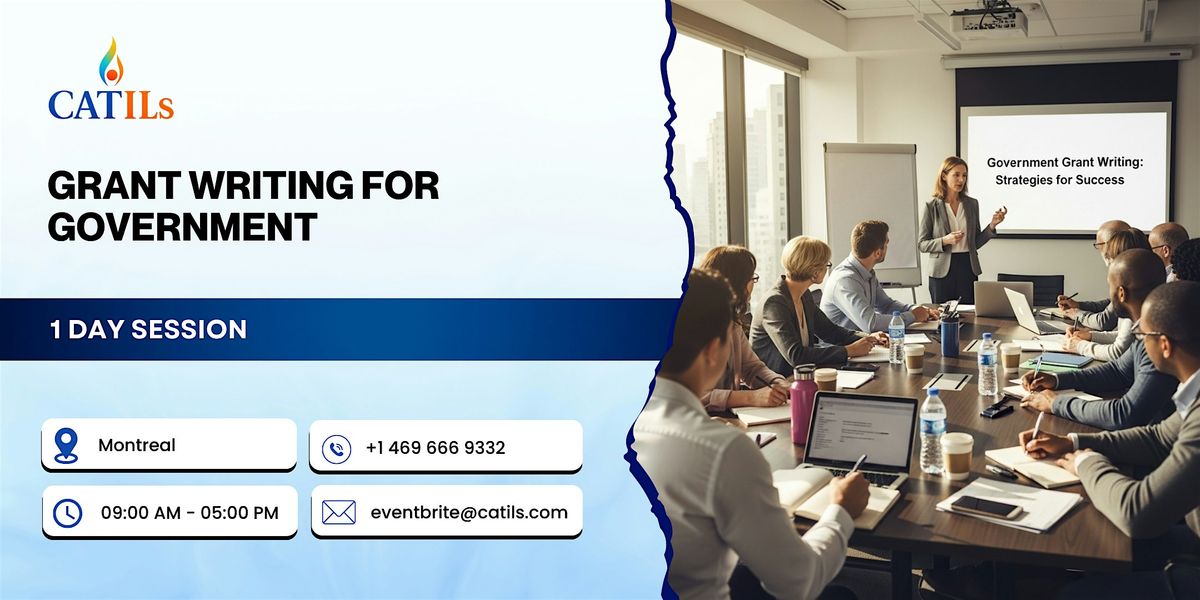 Grant Writing for Government: 1 Day Session in Montreal