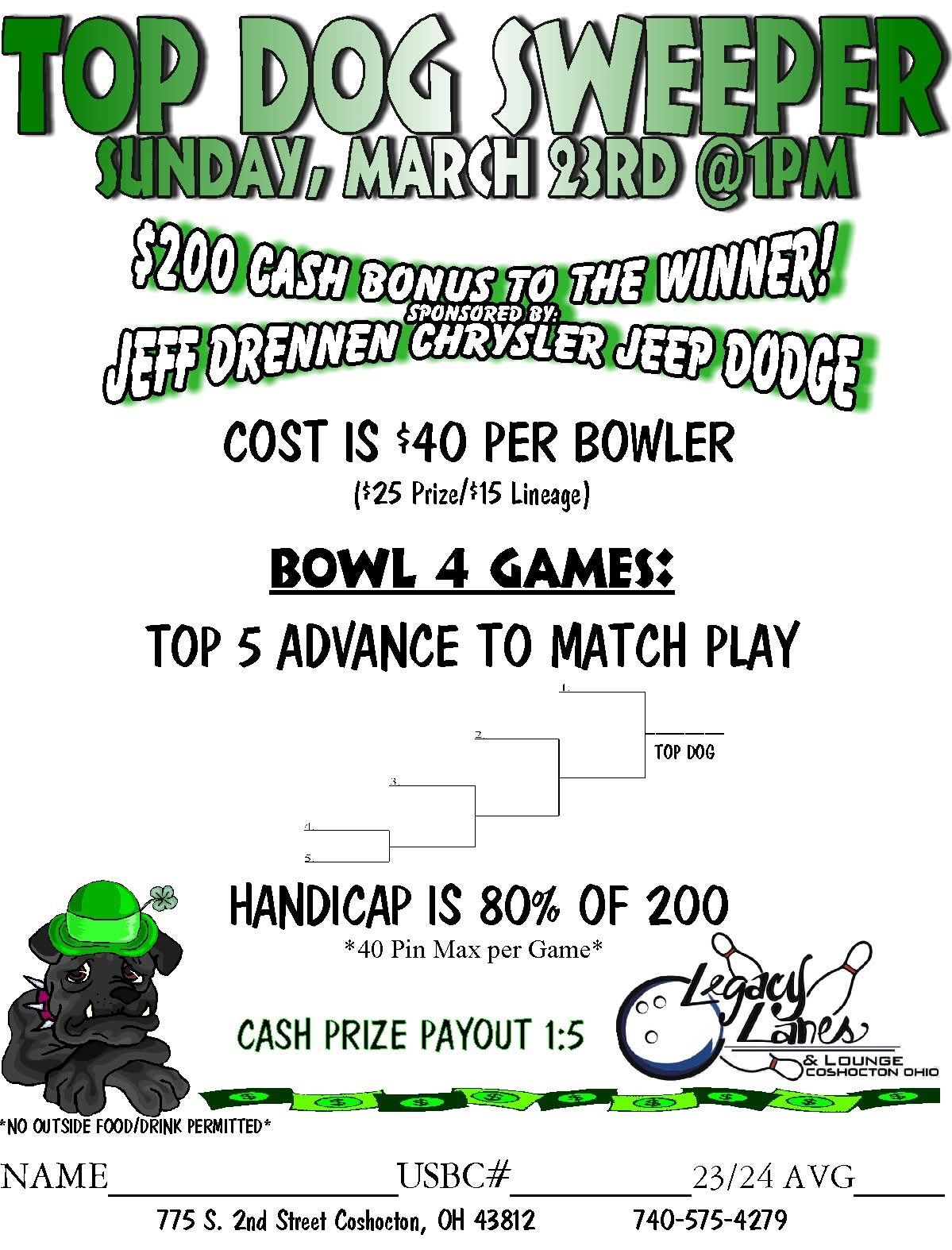 Top Dog Sweeper sponsored by Jeff Drennen Chrysler Dodge Jeep