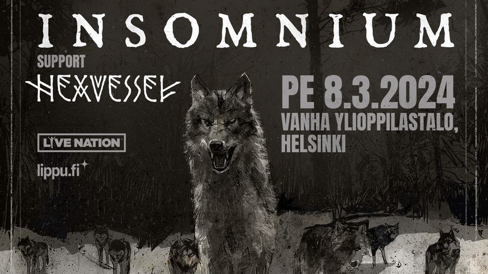 SOLD OUT: Insomnium, Vanha Ylioppilastalo, Helsinki 8.3.2024