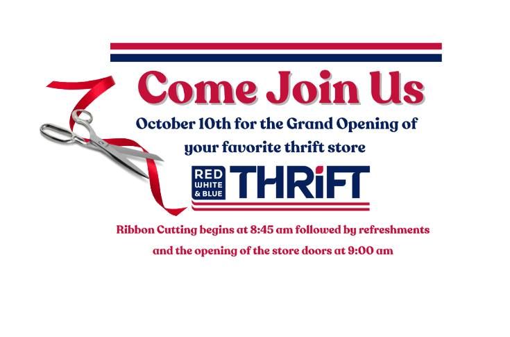 Grand Opening and Ribbon Cutting Ceremony of Red White & Blue Thrift Store