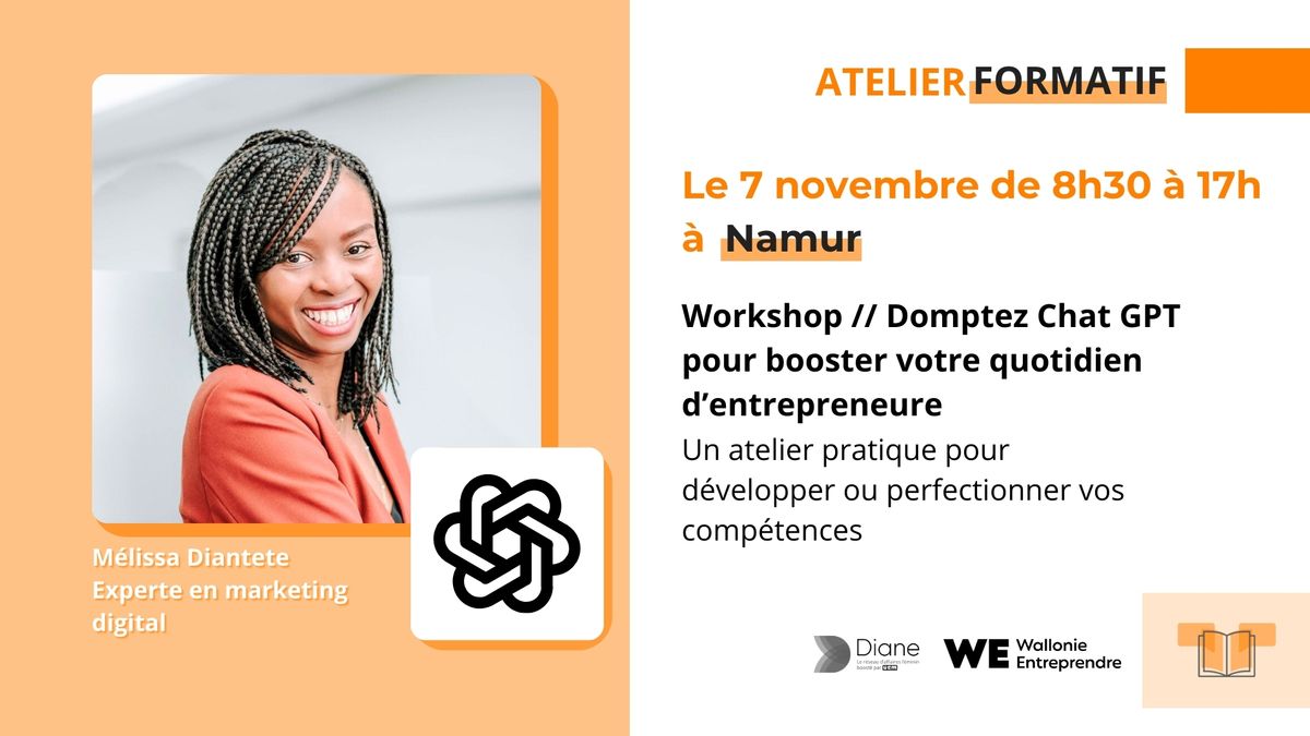 Workshop \/\/ Domptez Chat GPT pour booster votre quotidien d\u2019entrepreneure