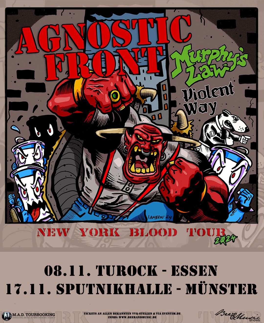 AGNOSTIC FRONT & MURPHYS LAW & VIOLENT WAY - M\u00fcnster - Matinee