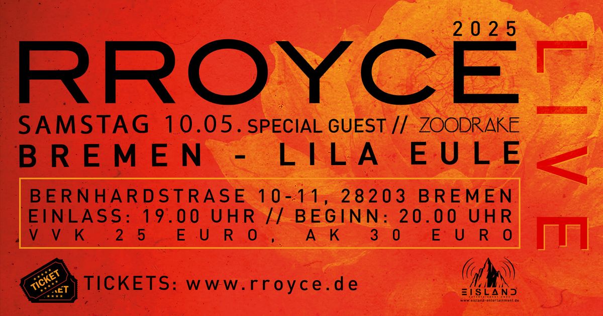 RROYCE I Bremen I Lila Eule - still RROARRIN\u00b4! Clubshow 2025