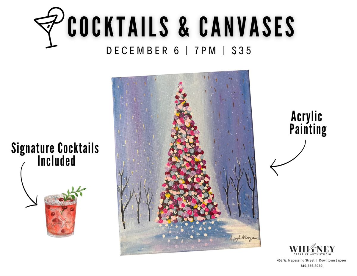 Cocktails & Canvases - Christmas Tree Acrylic Painting 