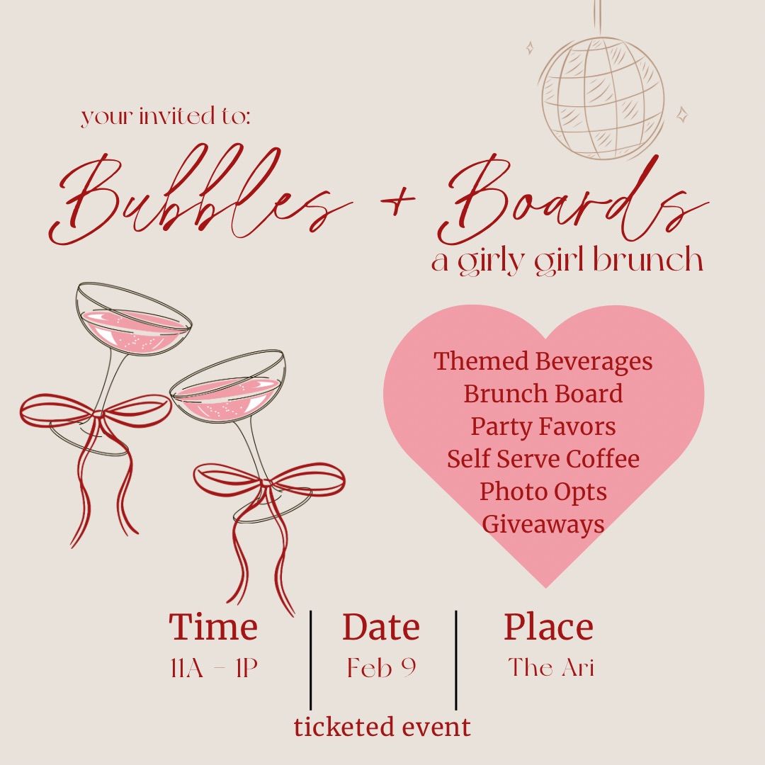 Bubbles & Boards: a girly girl brunch