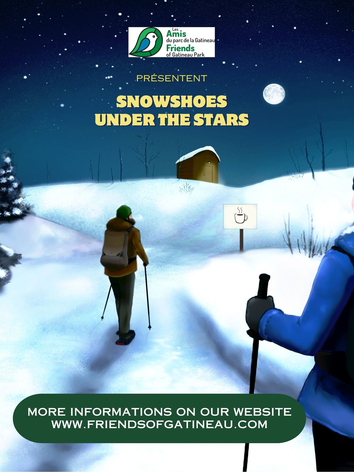 Snowshoes under the stars