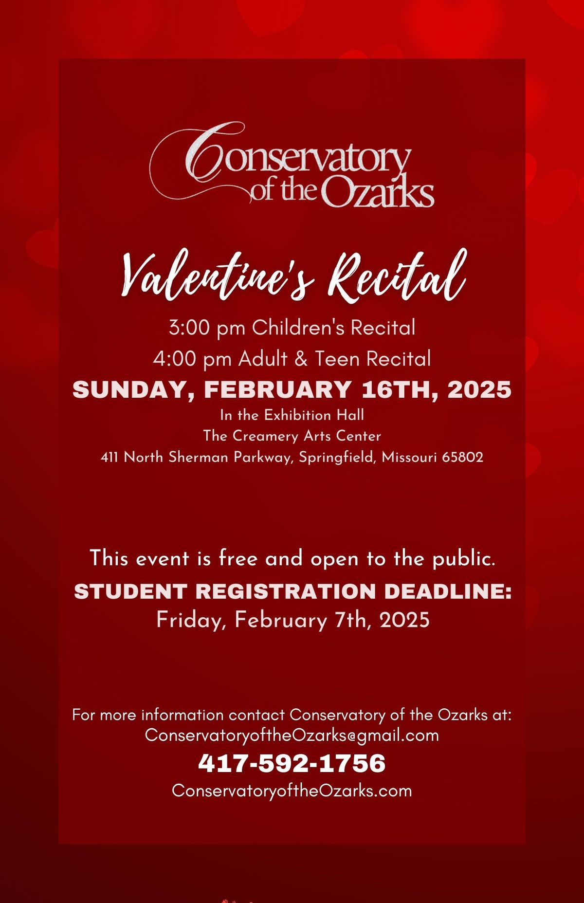 Conservatory of the Ozarks Valentine\u2019s Day Recital