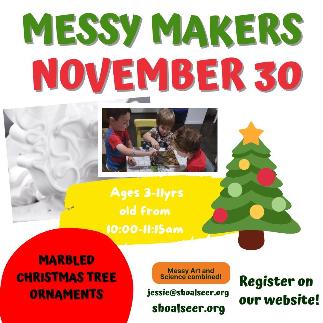 Merry Messy Makers - Marbled Christmas Tree Ornaments