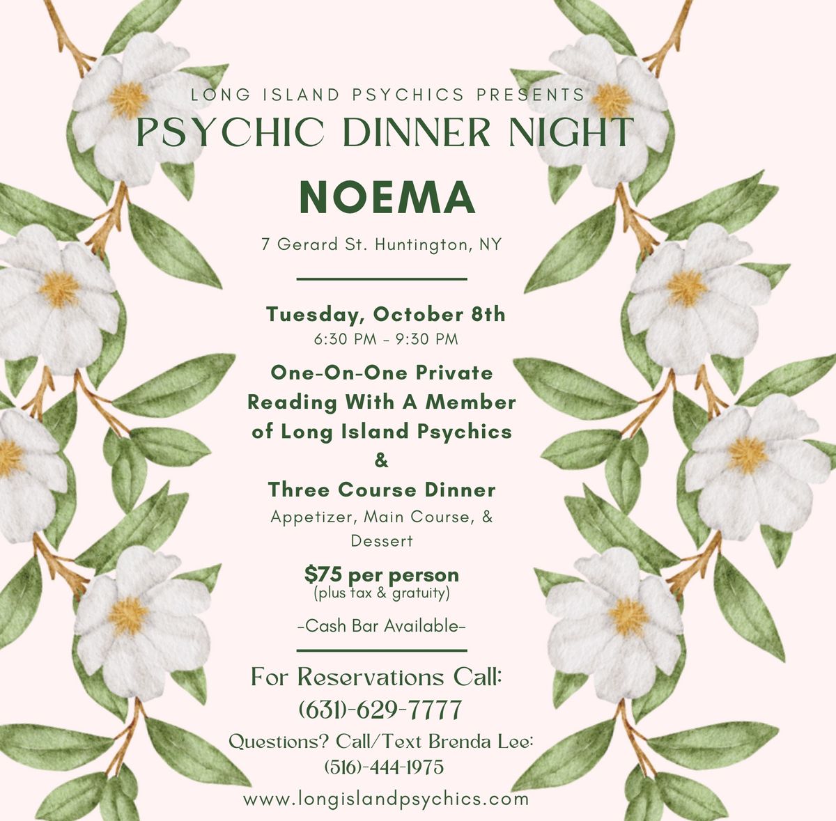 Psychic Dinner Night At Noema in Huntington