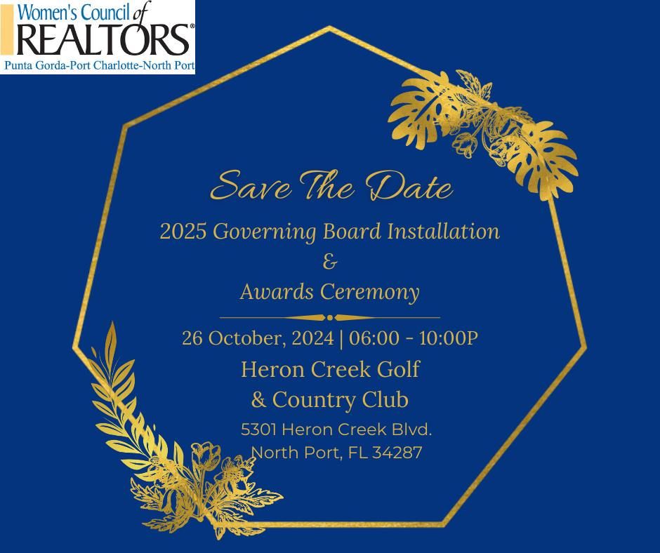 2025 GOVERNING BOARD INSTALLATION: SAVE THE DATE!