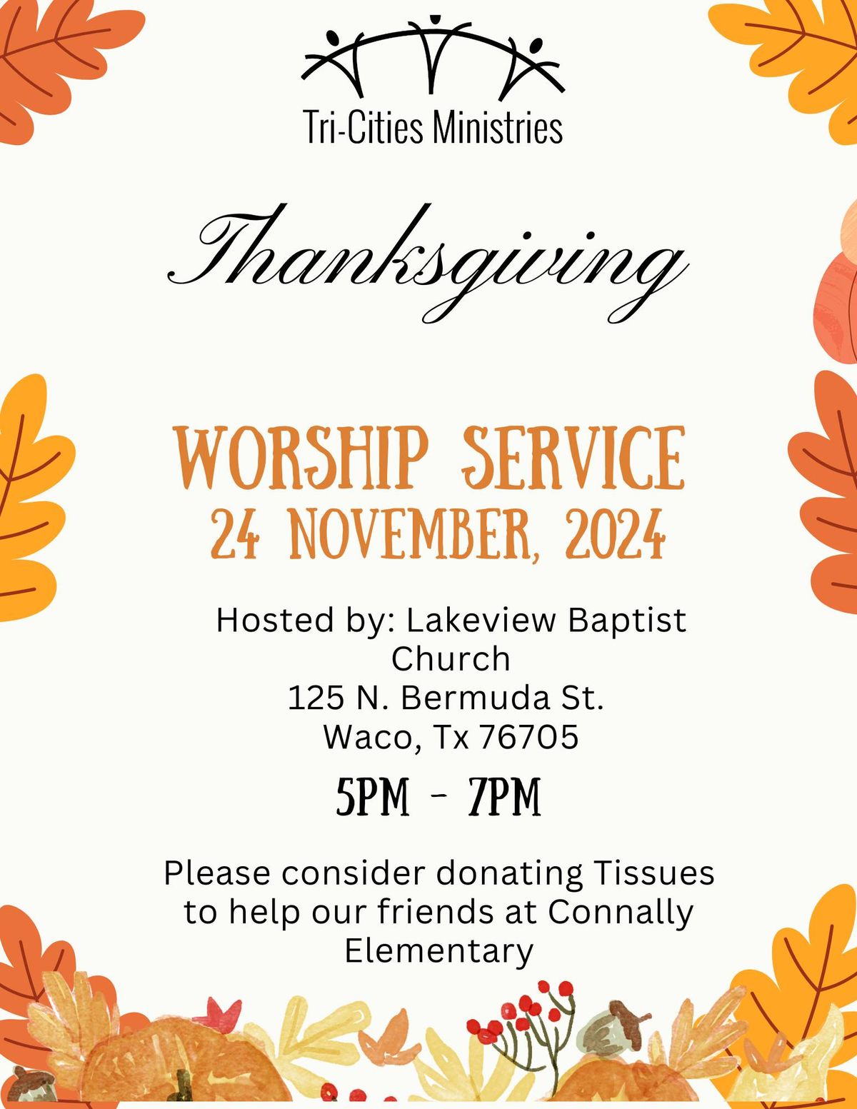 Annual Thanksgiving Worship Service