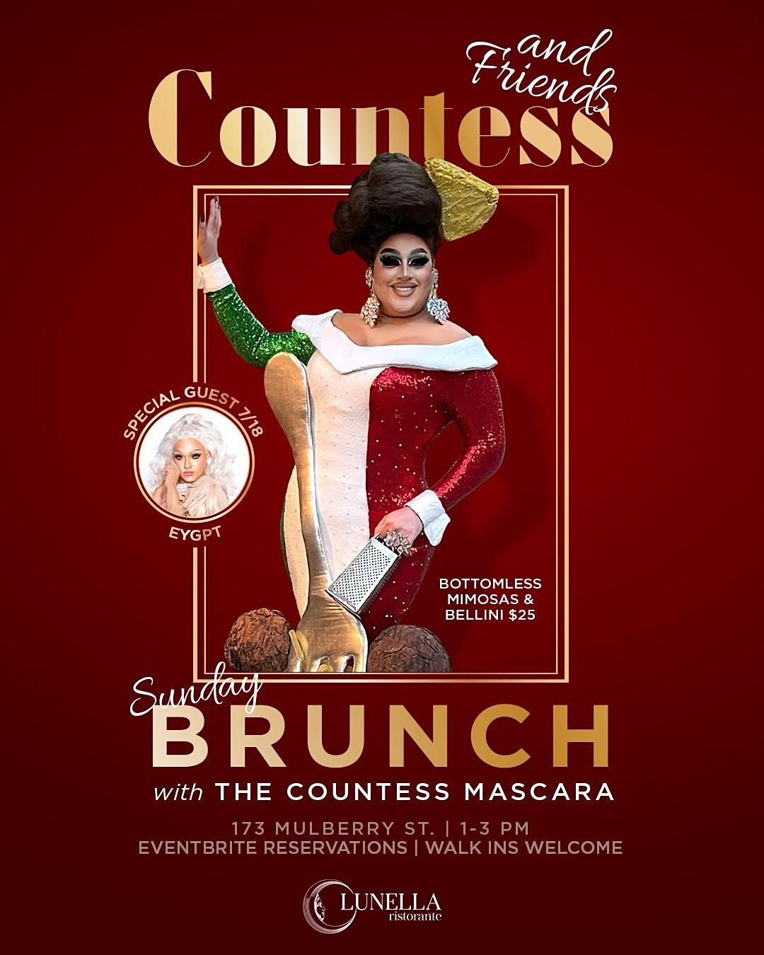Countess & Friends Drag Brunch at Lunella's w\/Egypt