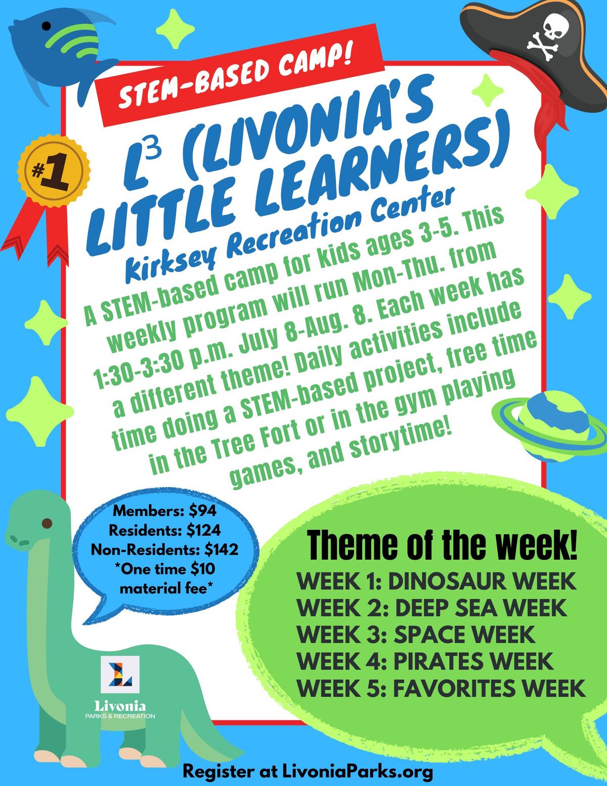 L\u00b3 (Livonia's Little Learners) Camps