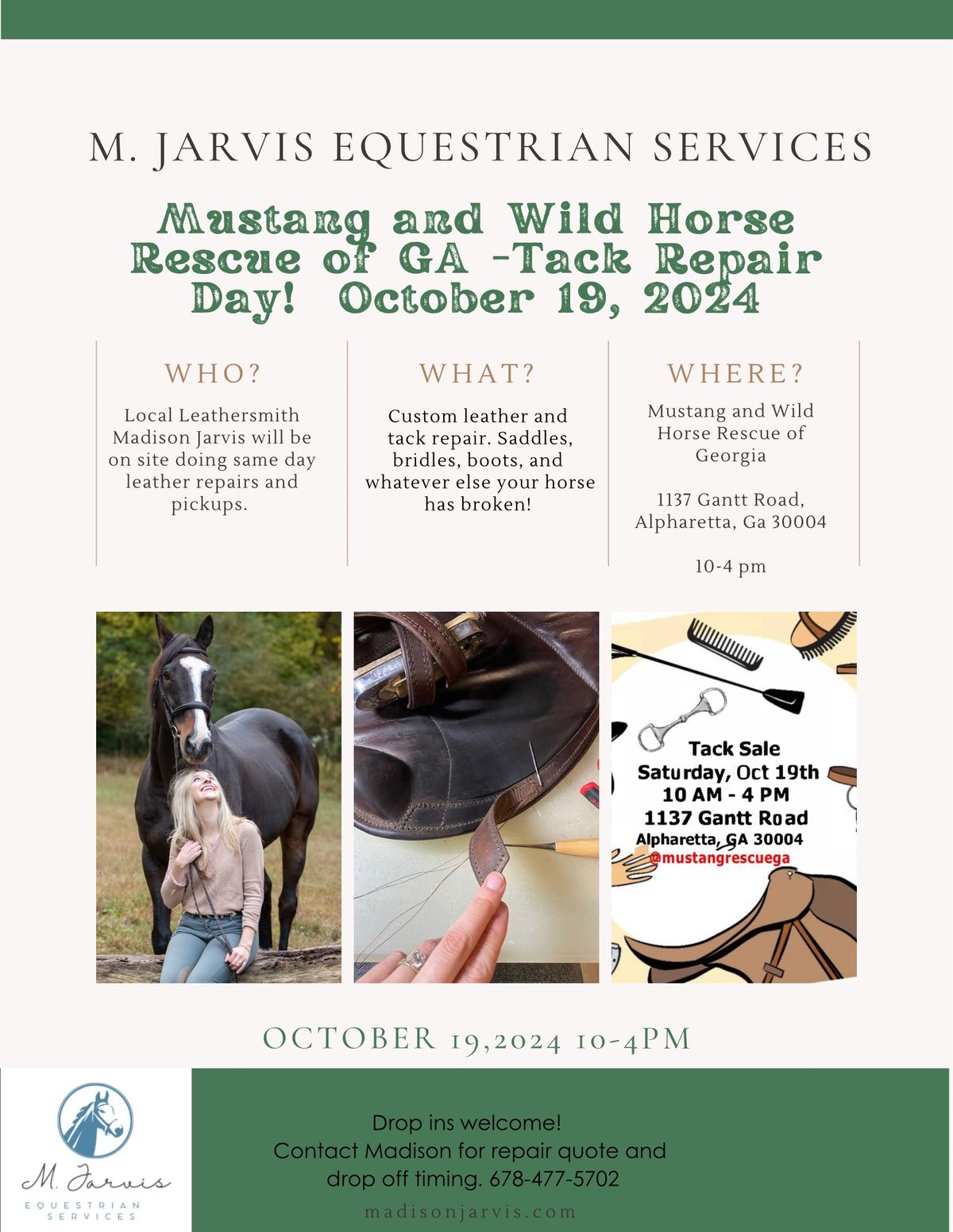 Tack Repair Day @ Mustang and Wild Horse Rescue Tack Sale