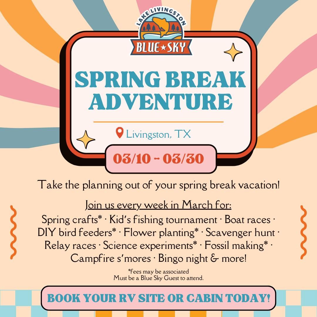 Spring Break Adventure 03.24-03.30 | Fishing, Spring Crafts, Fossil Making + more | Book Today!