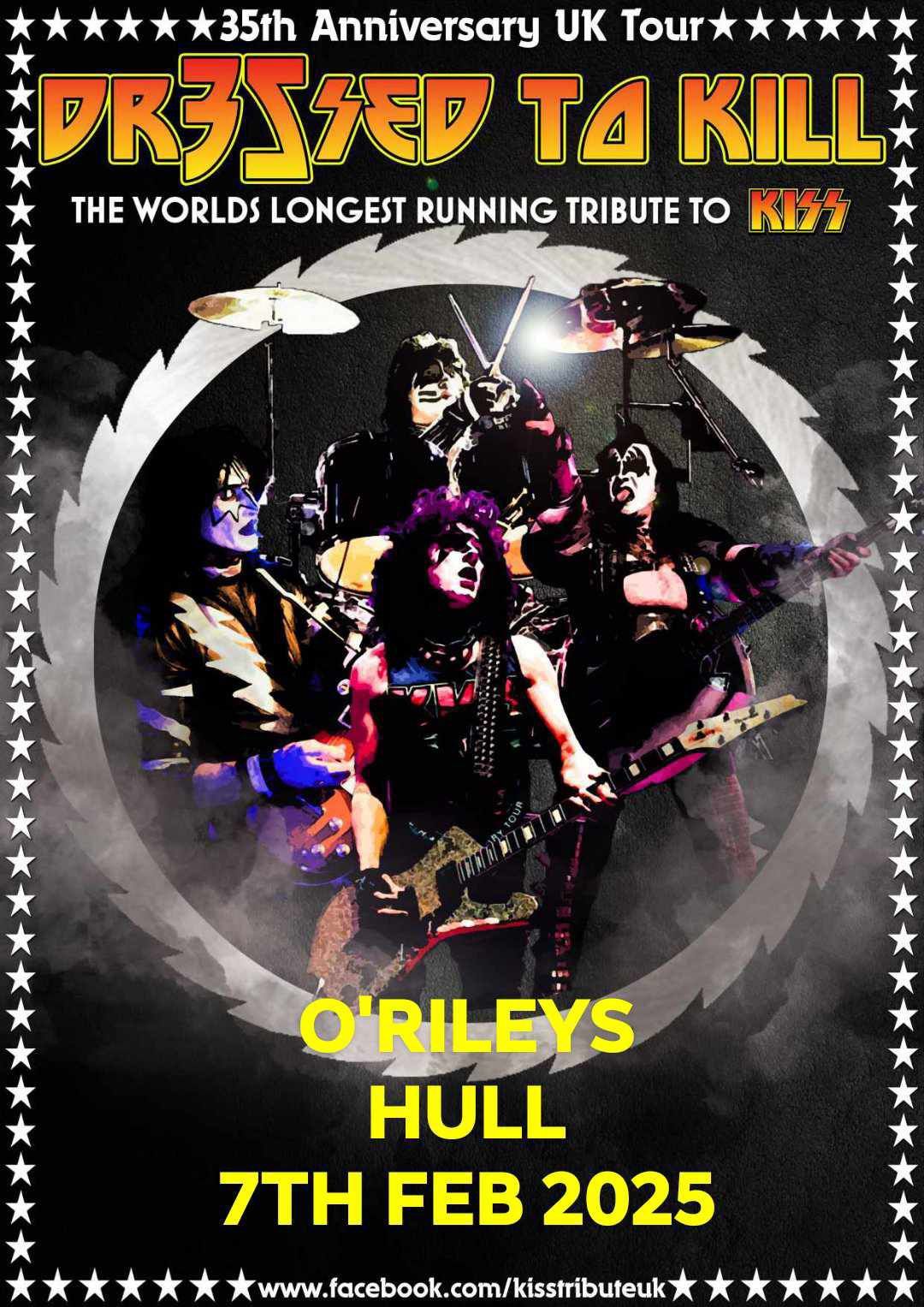 Dressed To K*ll - tribute to Kiss return to O'Rileys Hull - 7\/2\/25!