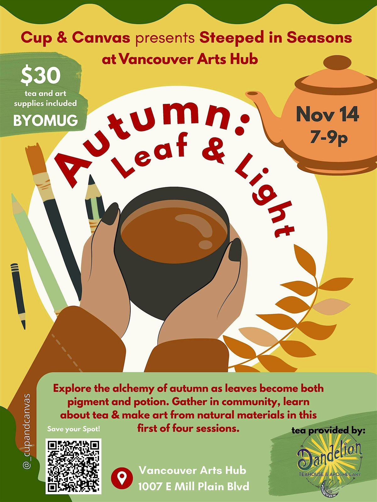 Cup & Canvas Presents Steeped in Seasons