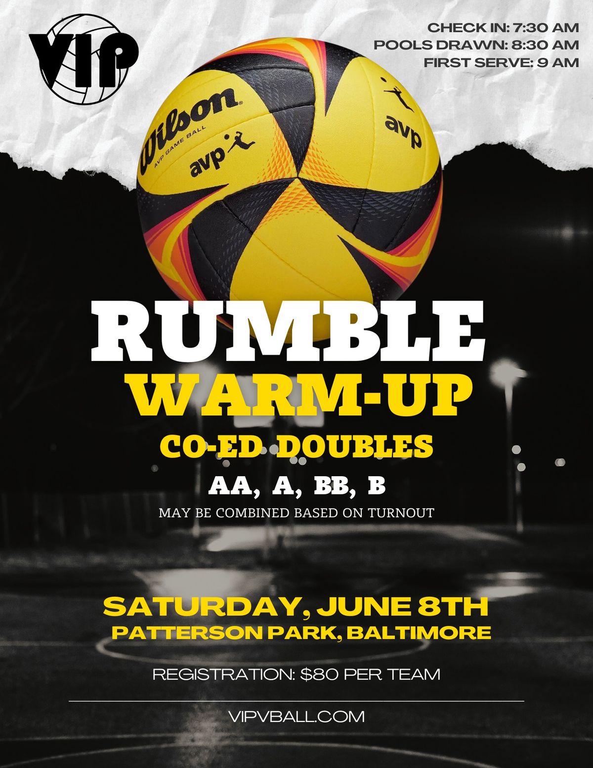 VIP Grass: 6\/8 Rumble Warm-Up Coed Doubles AA, A, BB, B