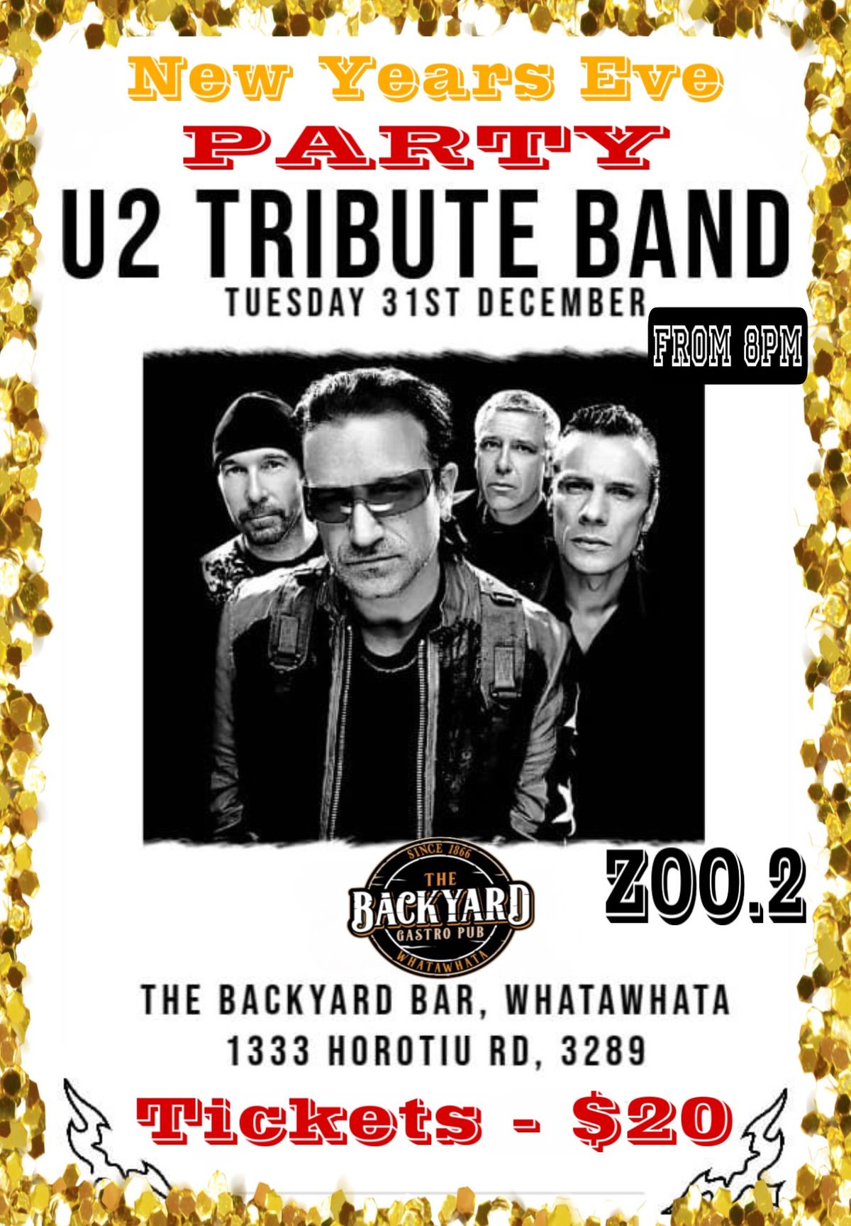 Backyard New Years Eve Party! - U2 TRIBUTE BAND