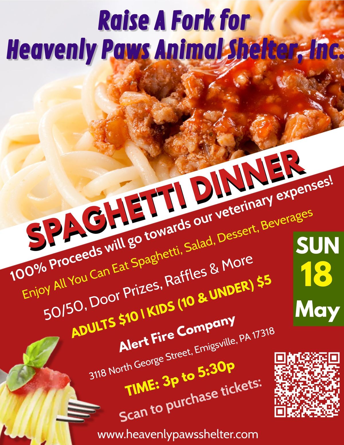 Heavenly Paws 2nd Annual Spaghetti Dinner