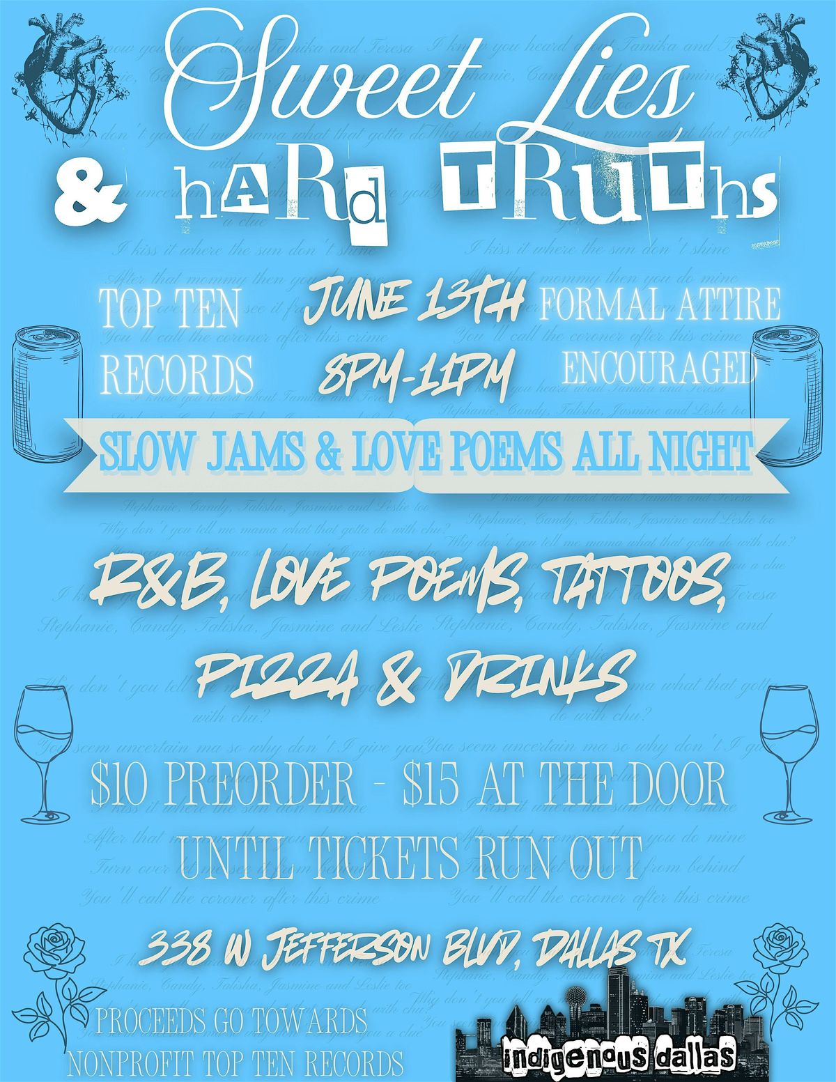 Sweet Lies & Hard Truths: Dallas Poetry Night & R&B Social