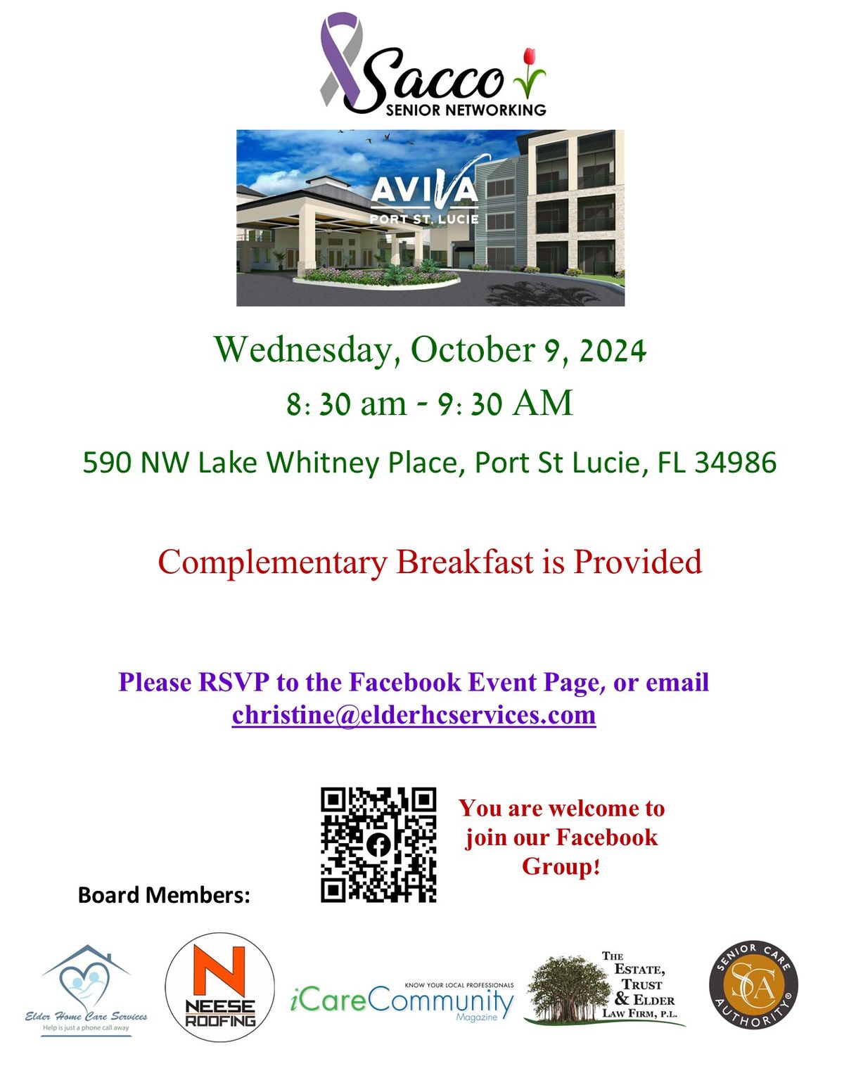 Sacco Senior Networking TC South Hosted By Aviva Port St Lucie West