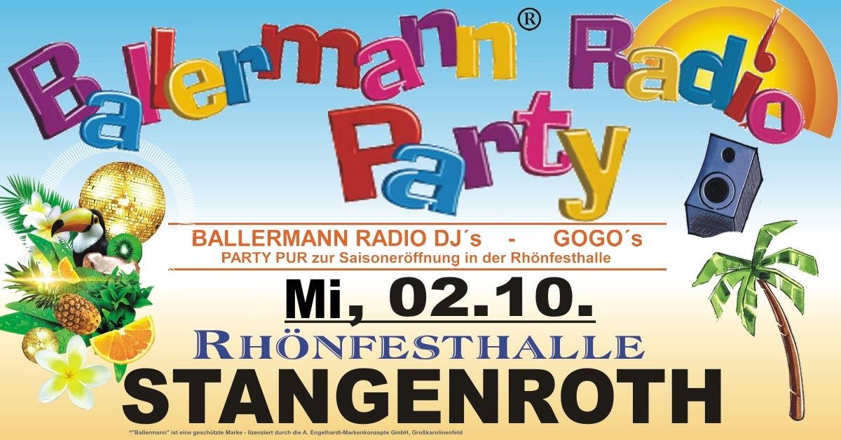 Ballermann Party \/ Rh\u00f6nfesthalle Stangenroth \/ 02.10.2024