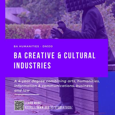UCD BA Creative & Cultural Industries Programme