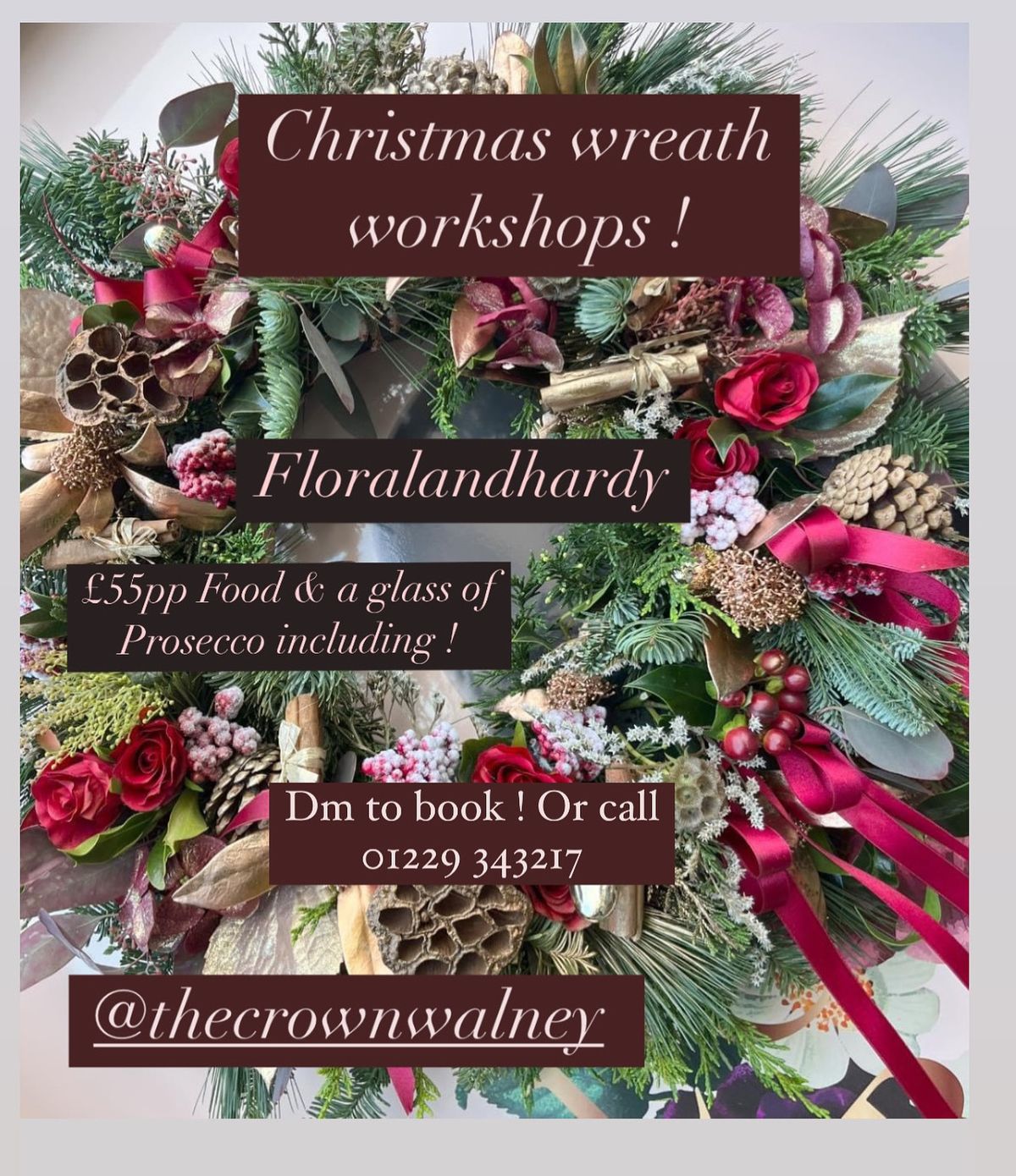 Christmas wreath workshops with floral & hardy 