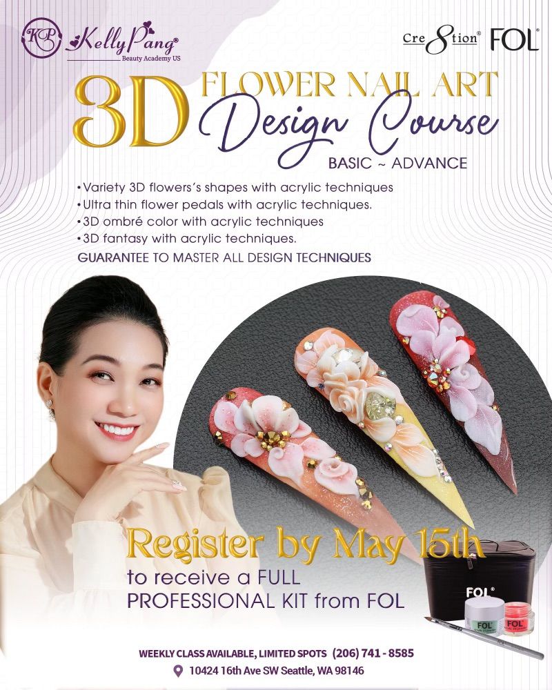 3D FLOWER Nail Art Design Workshop 