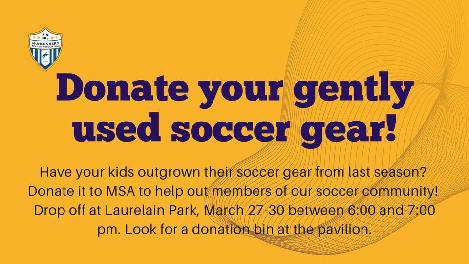 Gently Used Soccer Gear Donation Drop-off