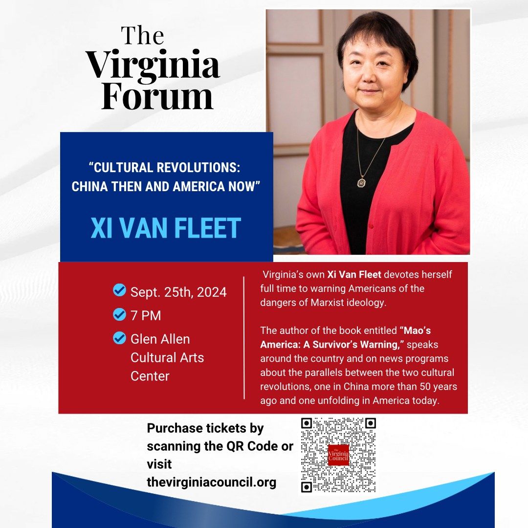 Xi Van Fleet at the Virginia Forum: Cultural Revolutions: China Then and America Now