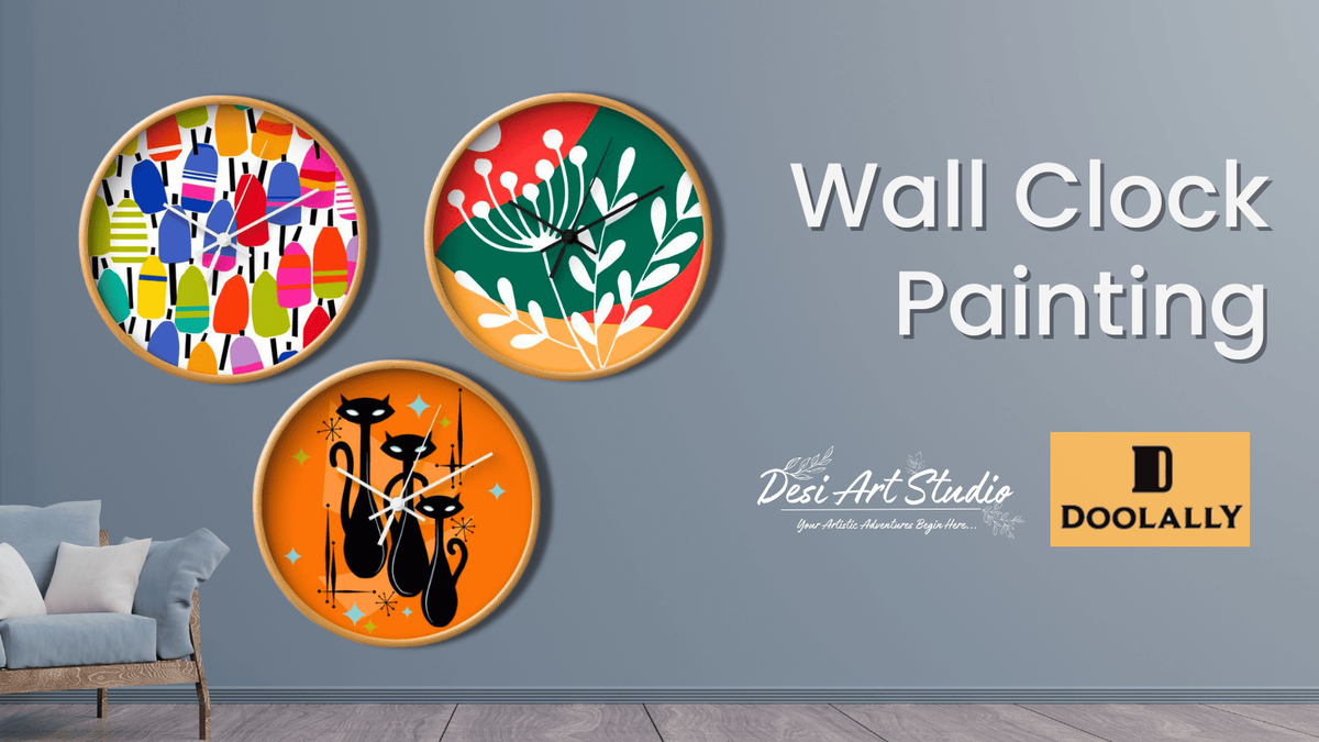 Wall Clock Painting - Desi Art Studio