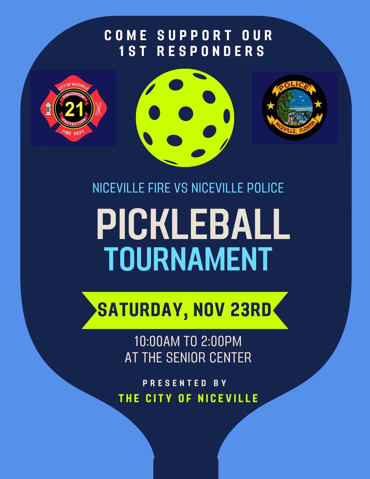 Niceville Fire vs Niceville Police Pickleball Tournament