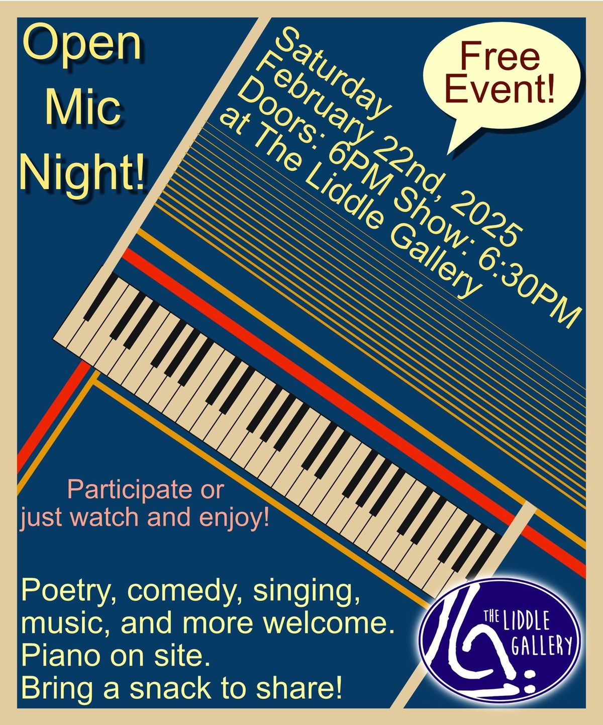 Open Mic Night at The Liddle Gallery! (February)