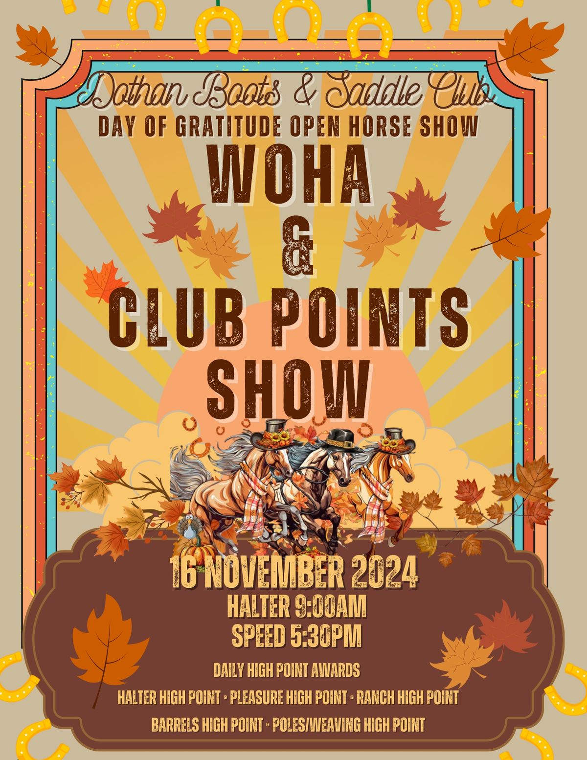 DBSC - WOHA DAY OF GRATITUDE OPEN HORSE SHOW