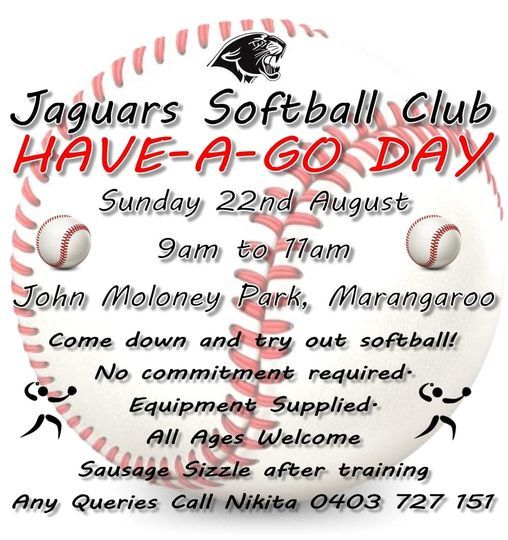 Jaguars Softball Club Summer Season Have-a-Go Day