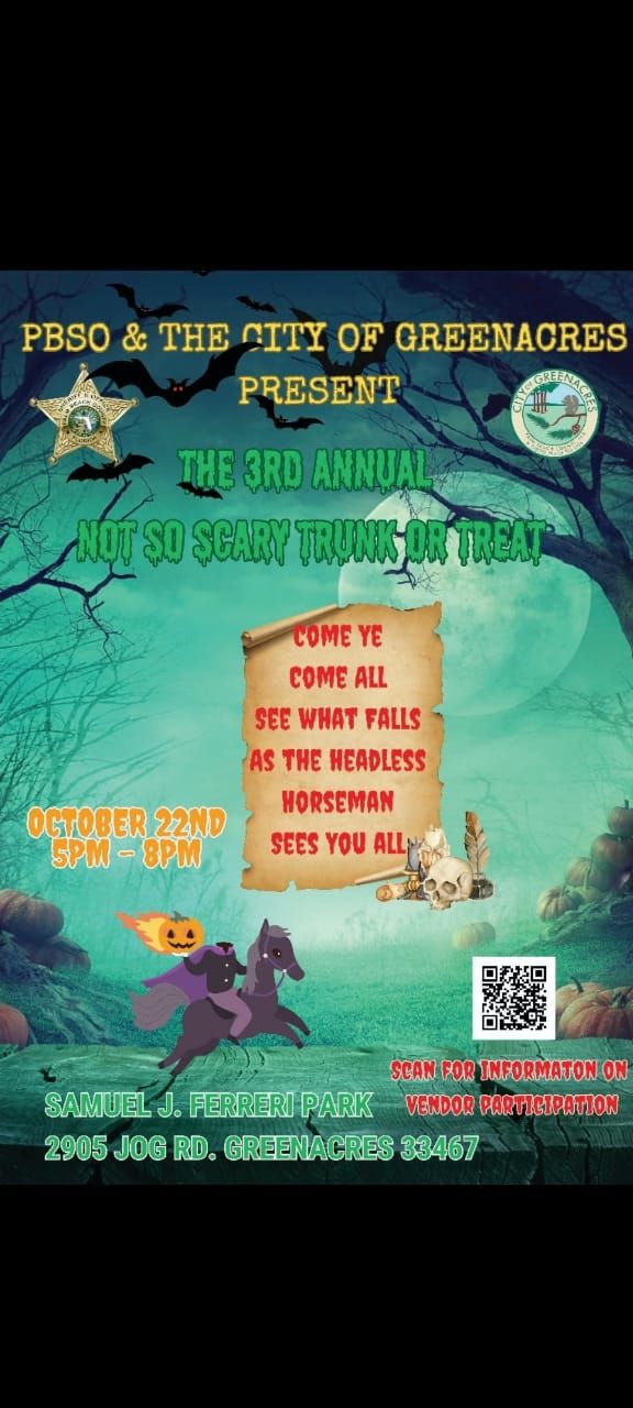 pbso not so scary halloween trunk or treat