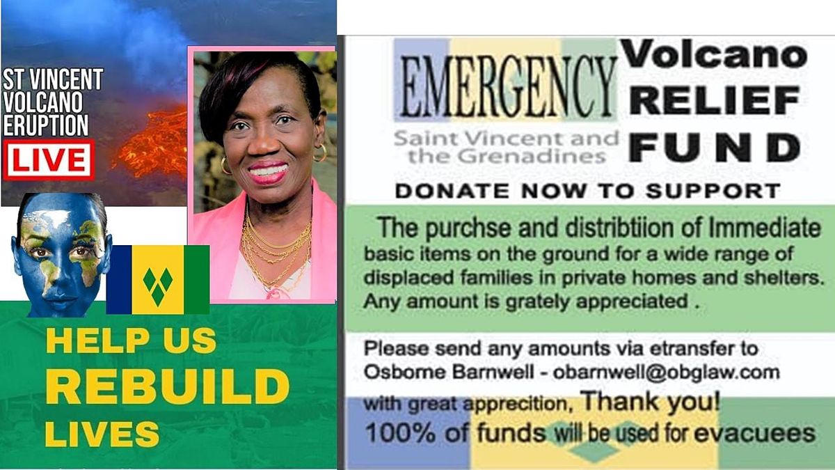 Fundraising for people displaced by St. Vincent volcano  eruption