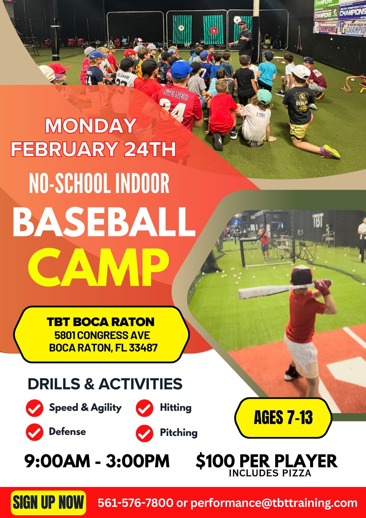 No-School Indoor Baseball Camp